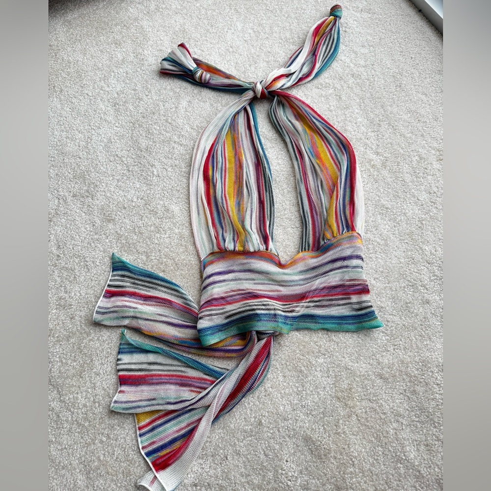 Missoni Multicolor Knit Halter Top M